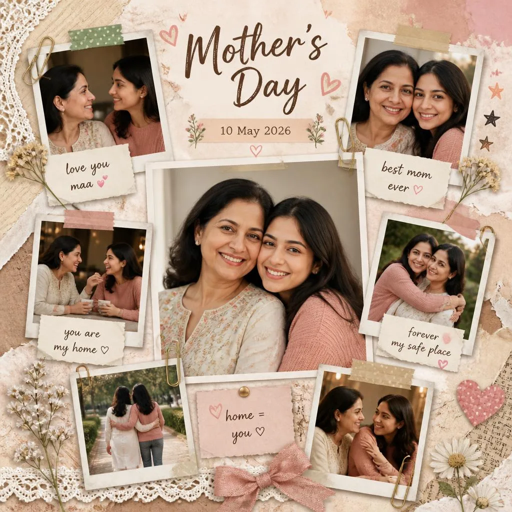 Mother's Day Scrapbook: Emotional Photo Collage – Premium Prompts – AI prompt example