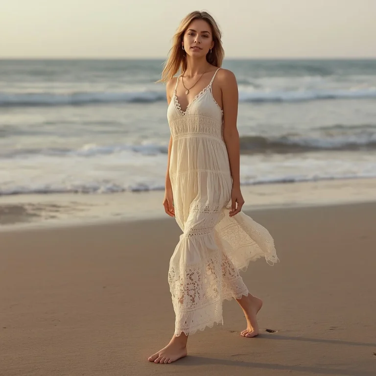 Boho Crochet Mini Dress: Free-Spirited Beach Style | New instagram trend prompt for girl aesthetic