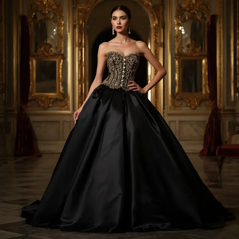 Embellished Corset Gown: Modern Baroque Opulence | viral ai image prompt