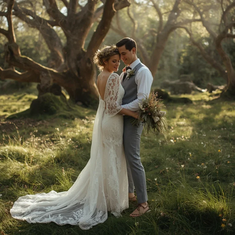 Forest Fairy Tale: A Couple’s Ethereal Woodland Wedding | AI photo editing prompt new trend