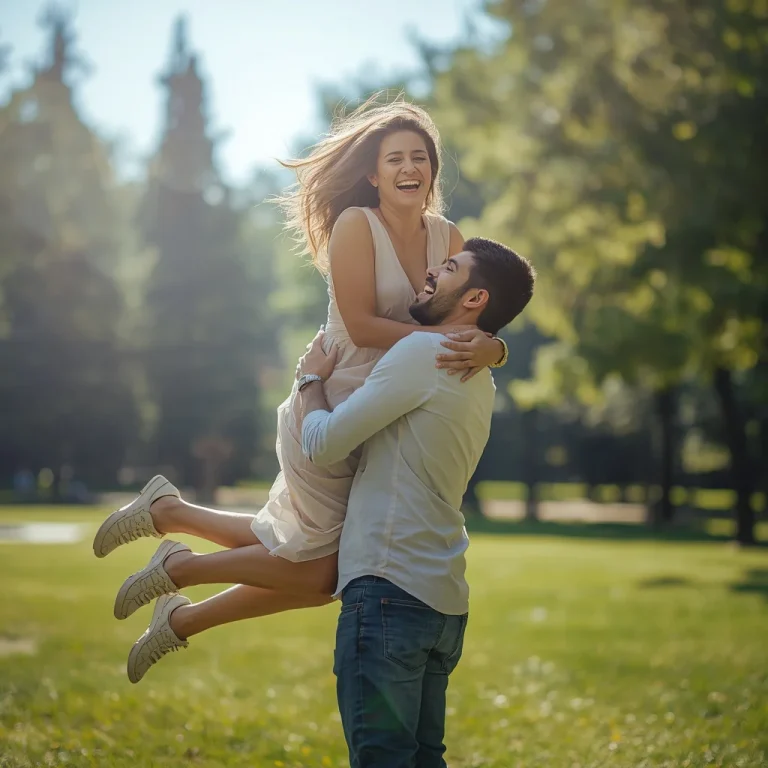 Joyful Engagement: A Couple’s Playful Park Proposal | Prompt seen couple Instagram