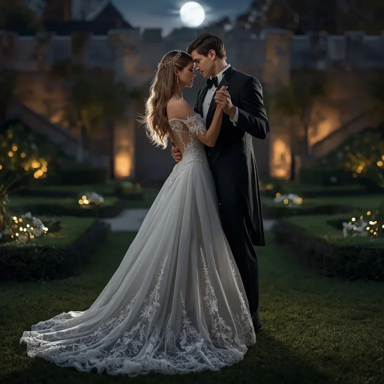 Romantic Fairytale: Couple in a Moonlit Castle Garden | 2026 Photo Editing Prompt