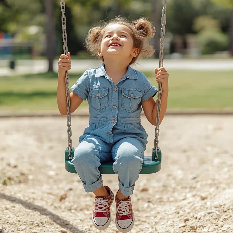 Sweet Denim Jumpsuit for a Young Girl’s Playdate | ChatGPT photo editing prompts trending Instagram for girl