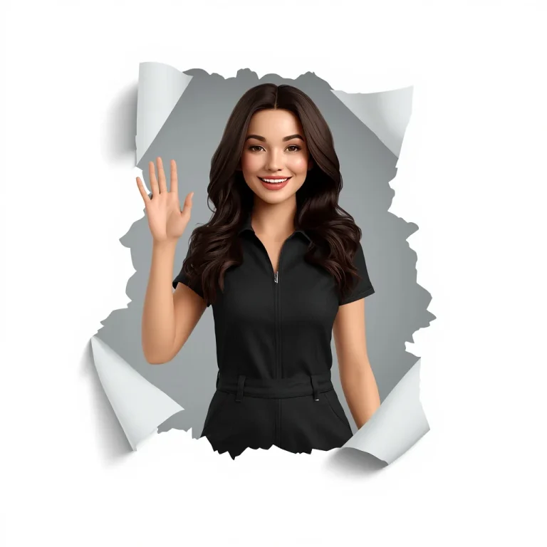 Waving Enthusiastically in a Chic Black Denim Jumpsuit (Variation) | modern ai prompt